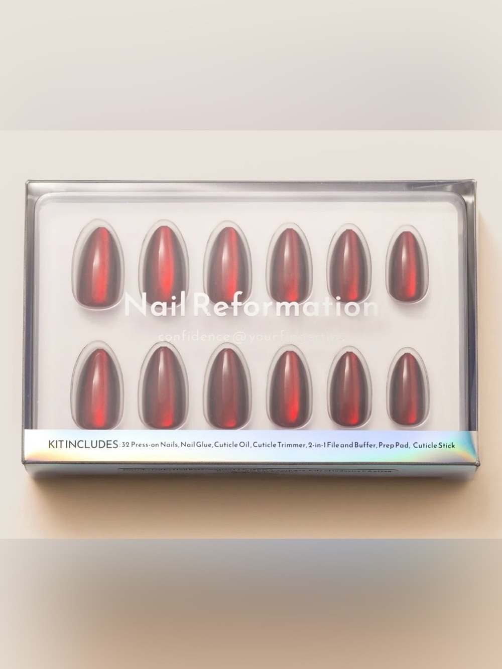 Nail Reformation Halloween Short Almond Press-On Nails in BLOODY MARY NIB